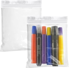 Pack of 1000 Polypropylene Zipper Bags 6 x 6. Thickness 2 mil. Clear Seal Top Bags 6x6. High Clarity Food Storage Bags for Industrial; Food Service.