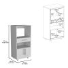 DEPOT E-SHOP Wales Kitchen Pantry with 2 shelves and 2 doors, White
