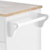 Kitchen Island Cart with Storage Cabinet and Two Locking Wheels,Solid wood desktop,Microwave cabinet,Floor Standing Buffet Server Sideboard for Kitche