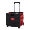 Bosonshop 56L Folding Shopping Cart with Wheels, Collapsible Grocery Storage Transit Utility Hand Cart for Daily Use, Red & Black