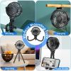 Portable Baby Stroller Fan Rechargeable Handheld Fan with Flexible Tripod Clip On Desktop Hanging Fan 3 Gear Speed with Tilt Head